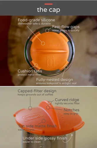 Vista 7 de Rumble Jar - Cafetera fría de próxima generación para tarros Mason - El filtro de 200 micrones es ideal para granos gruesos y café más fuerte