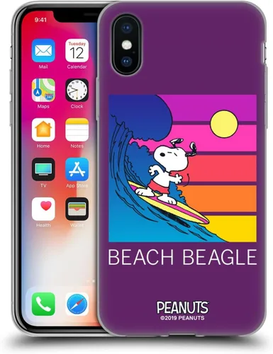 Vista 156 de Head Case Designs Funda de gel suave con licencia oficial de Peanuts Tropical Surf Snoopy Aloha Disco compatible con Apple iPhone 13 Mini Surf