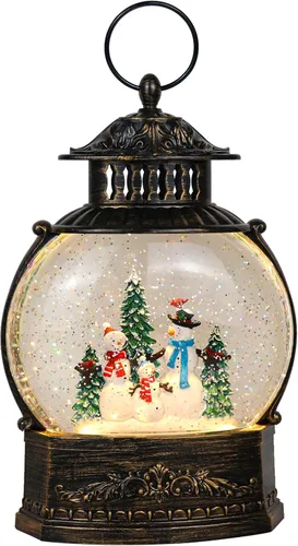 Vista 8 de Christmas Music Snow Globe Lantern with 6 Hour Timer, USB Powered Battery Operated Lighted Water Singing Snow Globe Holiday Women Children