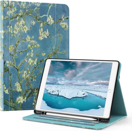 Vista 16 de OKP Funda para iPad de 9ª generación 2021/8ª generación 2020/7ª generación 2019 de 10.2 pulgadas, funda con visión multiángulo, cuero PU con soporte
