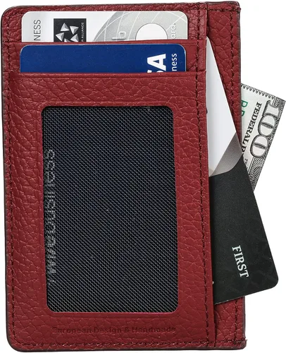 Vista 5 de Grande -3605 Estuches para tarjetas, Borgoña, Minimalista