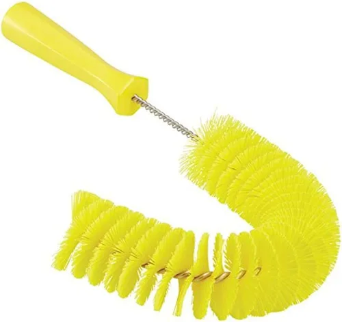 Vista 2 de Vikan 53729 Cepillo de gancho – Limpiador de tubos, tubos y canalones curvado de 14.17 pulgadas sin BPA, compatible con postes de extensión Vikan