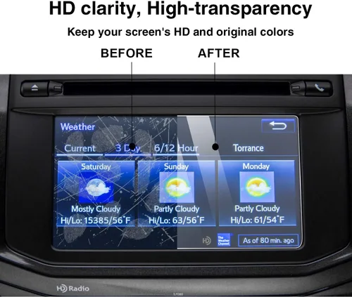 Vista 6 de YEE PIN Protector de pantalla para 2014-2019 4Runner Entune 6.1 pulgadas/2013 BRZ, protector de pantalla táctil de cristal templado para navegación