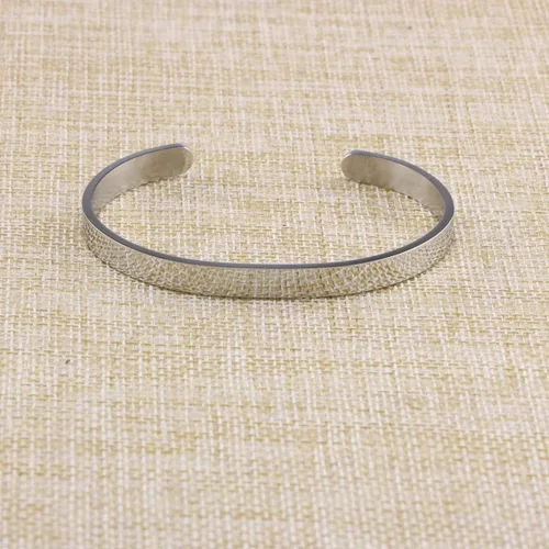 Vista 6 de Joycuff - Brazalete abierto de acero inoxidable sin grabado diseño simple y minimalista