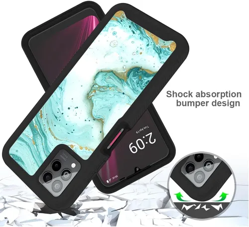 Vista 5 de TJS para T-Mobile Revvl 6X Pro 5G Funda para teléfono Revvl 6 Pro 5G Funda (verde)