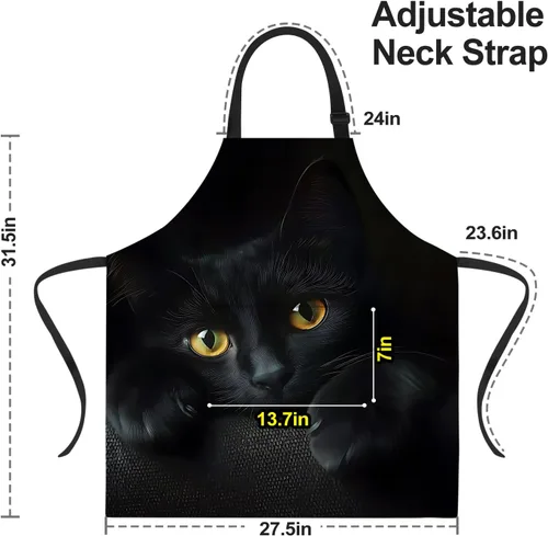 Vista 3 de ANNA QUEEN Delantal de Feliz Navidad para mujeres y hombres con bolsillos, delantal de muñeco de nieve, delantal de cocina ajustable para cocinero