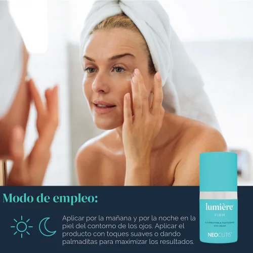 Vista 5 de Neocutis Lumiere Firm - Crema de ojos iluminadora y tensora, antienvejecimiento, ilumina, hidrata y calma, para ojeras, hinchazón y prevención