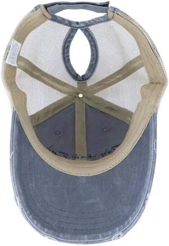 Vista 9 de Eohak Sombreros de cola de caballo desgastados para mujer, gorras de poni desordenadas, 7