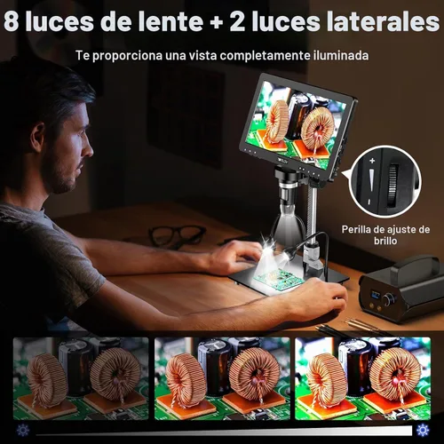 Vista 8 de TOMLOV DM9 Max 10.1" Microscopio de soldadura digital, lupa de monedas