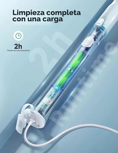 Vista 7 de HiCOZY Escobilla eléctrica giratoria HS1, cepillo de ducha inalámbrico para limpieza con 4 cabezales de cepillo reemplazables, mango de extensión