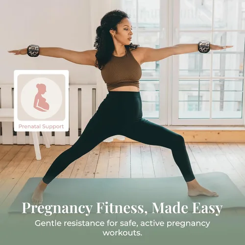 Vista 6 de Pesas de muñeca y tobillo para mujer, ideales para entrenamiento de fitness, gimnasio, pilates, baile o yoga, incluye guía de ejercicios y bolsa