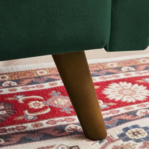 Vista 8 de Sofá de dos plazas con dos cojines, sofá de estilo moderno de mediados de siglo para sala de estar, tela de lino, 48" (verde)