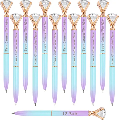 Vista 13 de Bolígrafos personalizados con punta de lápiz capacitivo, bolígrafo de diamante con nombre grabado personalizado, grabado gratis, logotipo Estilo 3