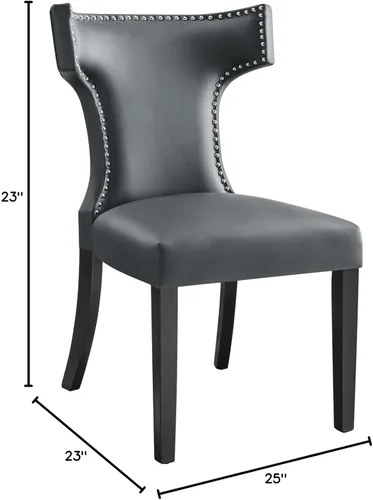 Vista 3 de Modway Silla de comedor de cuero vegano Curve en gris