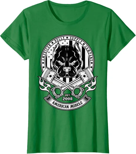 Vista 28 de American Muscle - Camiseta de cabeza dura Pit Bull American Bully, Negro, S