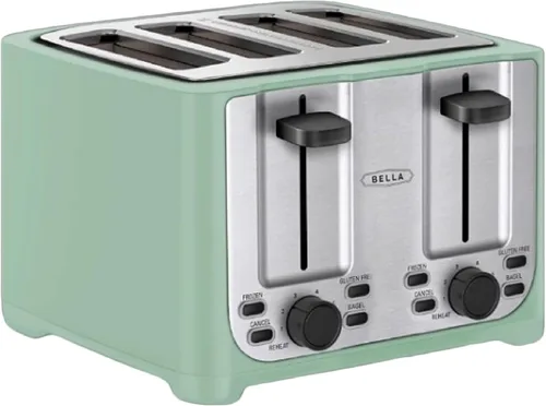 Vista 21 de BELLA - Tostadora de 2 rebanadas con apagado automático, ranuras extra anchas y bandeja de migas extraíble y función de cancelar, descongelar y Negro