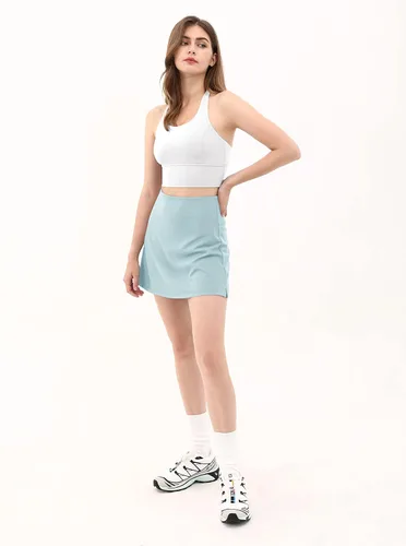 Vista 5 de ODODOS - Falda pantalón deportiva de mujer con bolsillos integrados, falda para jugar tenis, golf, correr, entrenar, ir al gimnasio hacer