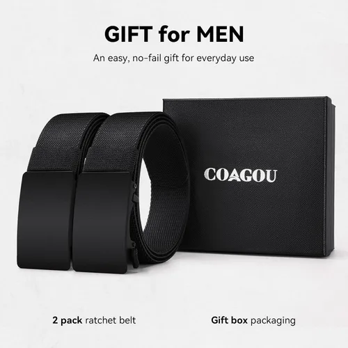 Vista 3 de Cinturón de trinquete de nailon para hombres, cinturón táctico EDC CCW, elástico ajustable