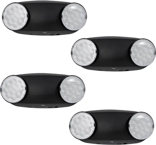 Vista 10 de TANLUX Luces de emergencia LED con batería de respaldo, luces de emergencia comerciales ajustables de dos cabezales, certificación UL, CA 120/277 V