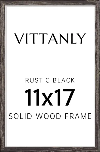 Vista 166 de Vittanly - Marco de fotos de 4 x 6 pulgadas de madera maciza con plexiglás, incluye paspartú de 3,5 x 5, para colgar en la pared o poner sobre una