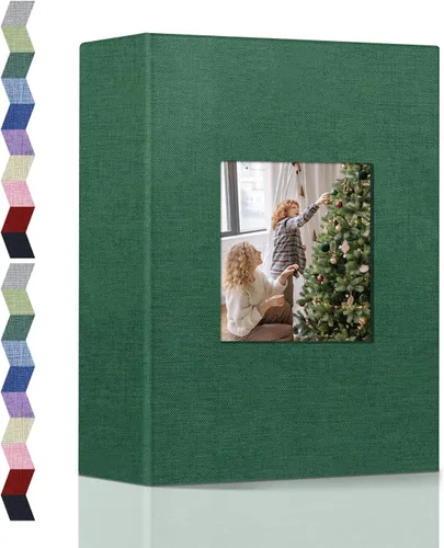 Vista 19 de popotop - Álbum de fotos 4x6 con 100 fotos, libros de fotos con 100 bolsillos verticales, cubierta de lino, álbumes para fotos familiares, de boda