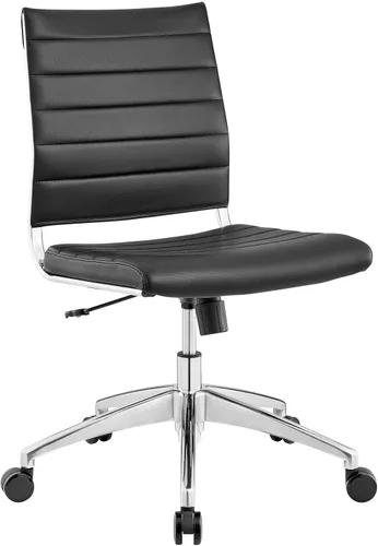 Vista 3 de Modway Jive - Silla de conferencias giratoria sin brazos y respaldo medio, color negro