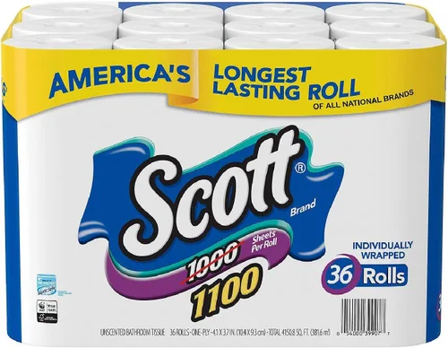 Vista 20 de Scott 1000 papel higiénico, 8 rollos, apto para tanque séptico, papel higiénico de 1 capa