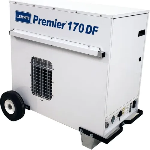 Vista 2 de L.B. White CS170 Premier 170DF LP Calentador de tienda de propano de aire forzado, calentador de espacio portátil ductable para interiores