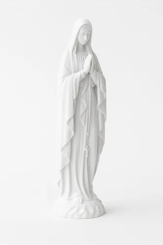 Vista 4 de Znet3D Estatua de Virgen María de Lourdes - Figura blanca de 5.5 pulgadas, fabricada en Estados Unidos, escultura católica para decoración