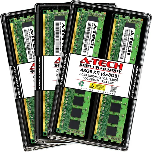 Vista 68 de A-Tech 4GB DDR3 1333MHz PC3-10600R ECC RDIMM 1Rx4 Rango único 1.5V Registrado DIMM 240-Pin Módulo de actualización de memoria RAM de servidor