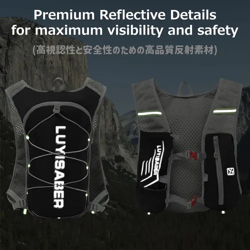 Vista 6 de Azarxis Hiking Hydration Pack 5L Running Backpack Daypack Vest with 2L Water Bladder for Women Men Cycling Biking Trail Race