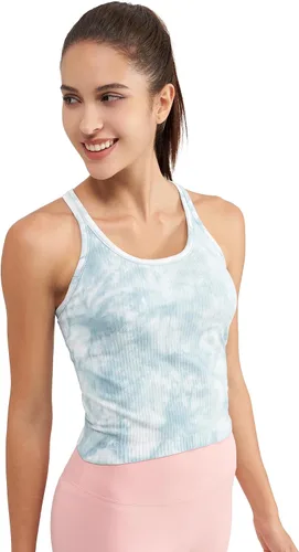 Vista 96 de sphinx cat - Camiseta corta de entrenamiento para mujer, camiseta sin mangas, acanalada, con espalda cruzada y brasier integrado
