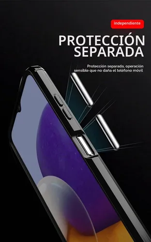 Vista 6 de M MAIKEZI Funda para Galaxy A22 5G, TPU suave y delgada, a la moda, funda protectora para teléfono con protector de pantalla HD (TPU cepillado negro)