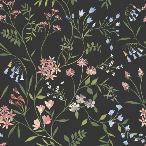 Vista 13 de Roommates RMK12179PLW Black Meadow Mix - Papel tapiz para despegar y pegar