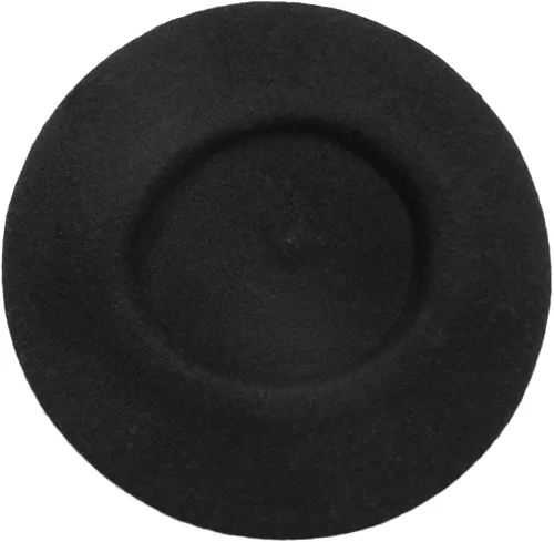 Vista 4 de AIYUE - Gorro de lana de boina francesa para hombre y mujer color sólido cálido para artistas pintores disfraces