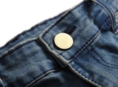 Vista 5 de QIMYUM Jeans ajustados para hombre, jeans ajustados rasgados para hombre, jeans de motociclista, elásticos, pantalones de mezclilla de Moto Cargo