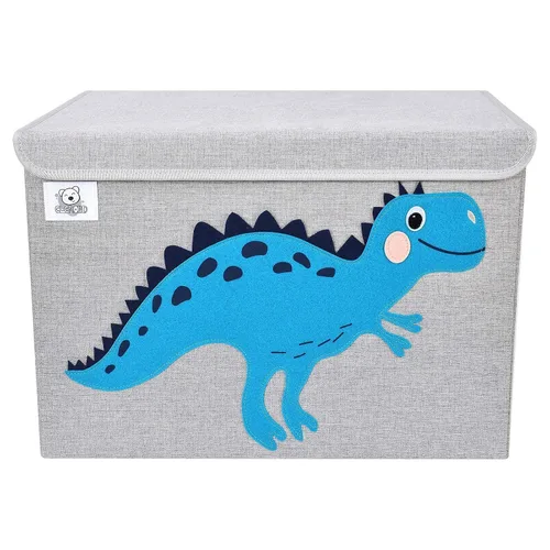 Vista 2 de Cofre plegable grande de juguetes para niños con tapa abatible, organizador de almacenamiento de juguetes de animales de tela plegable, contenedor