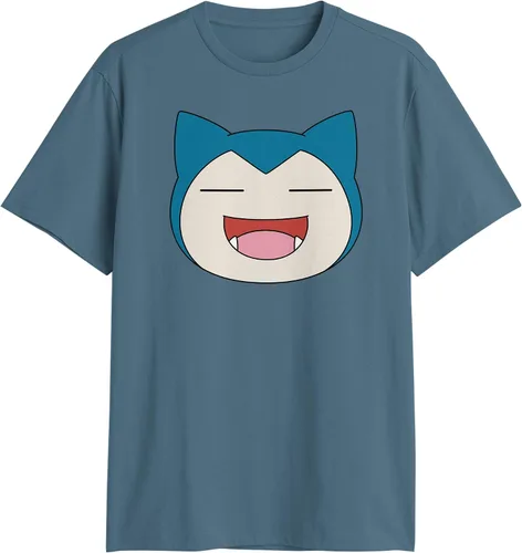 Vista 4 de Pokemon Big Face Charmander Pikachu Squirtle Bulbasaur Psyduck Snorlax Eevee - Camiseta para adulto