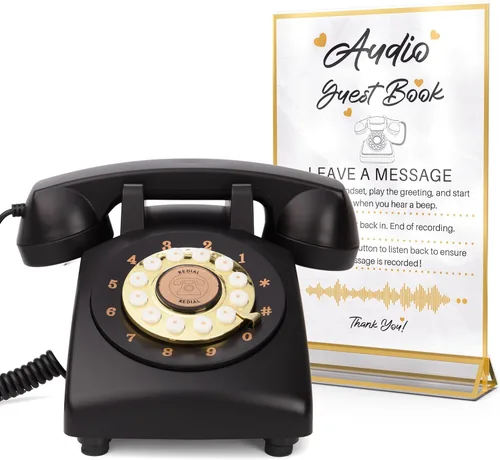 Vista 6 de Libro de invitados de audio, teléfono de boda, mensajes de audio personalizados de memoria de 32 GB, volumen ajustable, con función de repetición