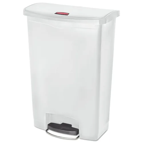 Vista 44 de Rubbermaid Commercial Products - Bote de basura STREAMLINE con pedal frontal/paso de plástico/basura/contenedor de 4 galones, color beige
