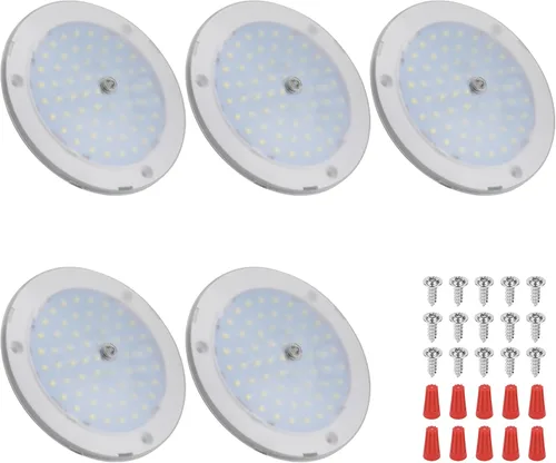 Vista 10 de RVZONE Luces interiores de caravana, luz LED de techo de 5 pulgadas, regulable, 12 voltios, luces LED de 12 V, luces de disco RV de 4.5 W, luz