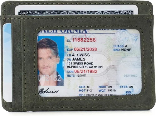 Vista 2 de Alpine Swiss Dermot - Cartera de cuero con clip de dinero para hombre, con bolsillo frontal, viene en caja de regalo