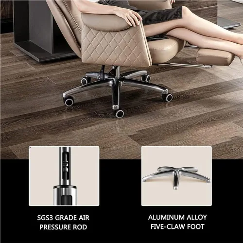Vista 7 de White Executive Office Chair with Lumbar Support,Ergonomic Recliner Computer Desk Chair with Adjustable Backrest,Swivel Heavy Duty Gaming Chair for