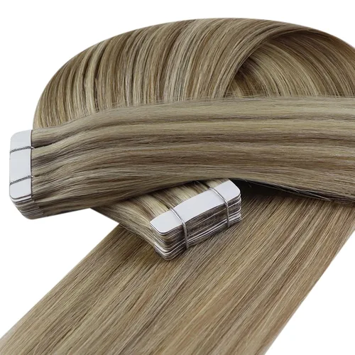 Vista 25 de YoungSee Extensiones de Cabello Humano con Cinta Balayage Extensiones de Cabello con Cinta Marrón Oscuro Extensiones de Cabello con Cinta Ombre