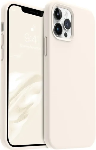Vista 16 de AOTESIER - Funda a prueba de golpes diseñada para iPhone 12 Pro Max, funda de silicona líquida con [forro de microfibra suave antiarañazos]