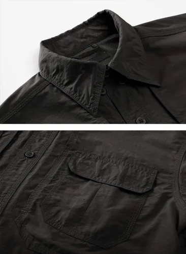 Vista 2 de TACVASEN Camisas de manga larga de secado rápido para hombre, transpirables, ligeras, protección solar, senderismo, pesca