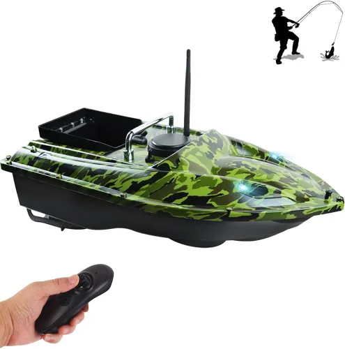 Vista 8 de Barco de cebo a control remoto para pesca, rango de 547 yardas, carga de 4.4 lbs, retorno automático, larga duración de la batería, perfecto