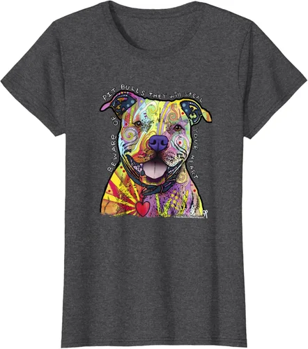 Vista 5 de Beware Of Pit Bulls, Dean Russo Pitbull Original - Camiseta para amantes de los perros, Negro