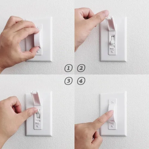 Vista 3 de ILIVABLE - Protector de interruptor de pared, a prueba de niños, protege tus luces o circuitos de ser encendidos o apagados accidentalmente por