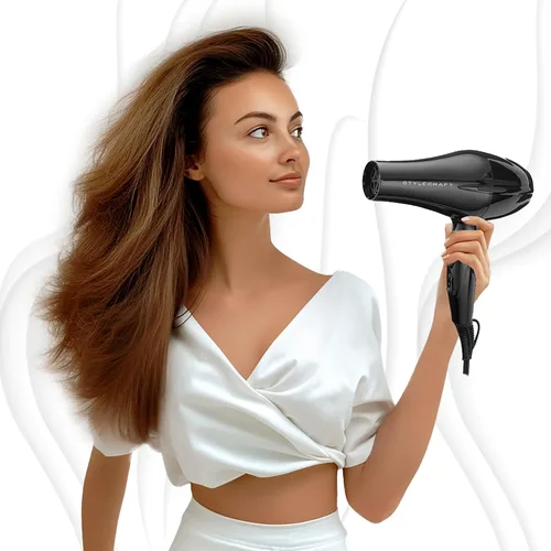 Vista 3 de StyleCraft Juego de secador de pelo profesional y plancha plana de titanio, rendimiento de grado de salón para todo tipo de cabello